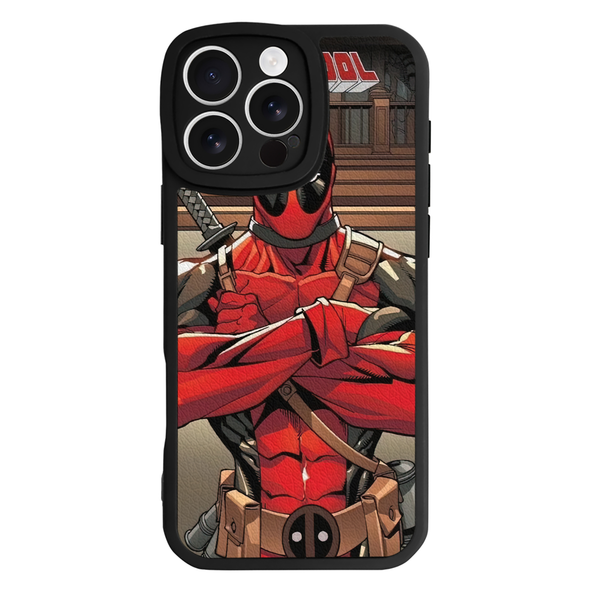 （画像用） Deadpool デッドプール 【iPhone 16シリーズ対応】シリコンスマホケース（レザー調） 材質：シリコン